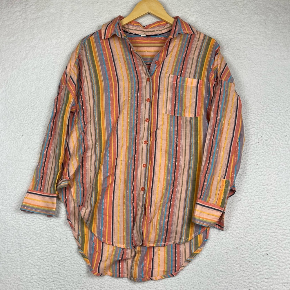 Anthropologie rainbow stripe shirt